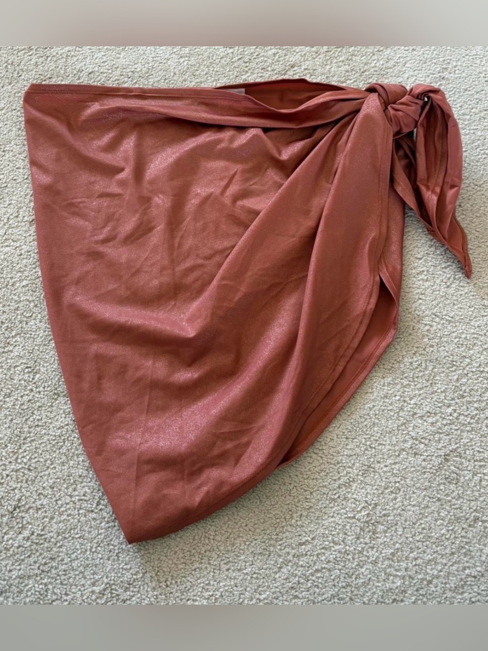 Shade & Shore Rust Red Iridescent Swim Sarong Size Medium Brand New with Tags